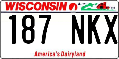 WI license plate 187NKX