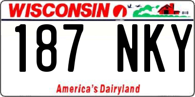 WI license plate 187NKY