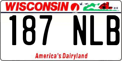 WI license plate 187NLB
