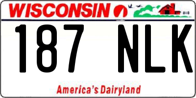 WI license plate 187NLK