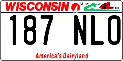 WI license plate 187NLO
