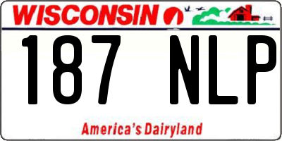 WI license plate 187NLP