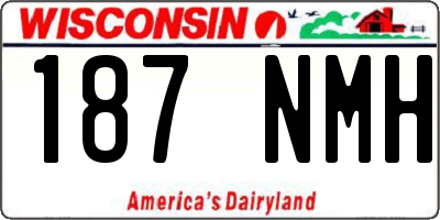 WI license plate 187NMH