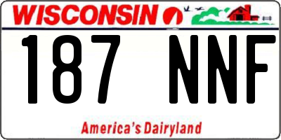 WI license plate 187NNF