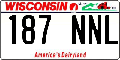 WI license plate 187NNL