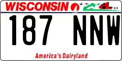 WI license plate 187NNW