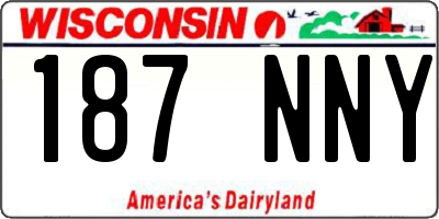 WI license plate 187NNY