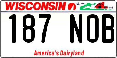WI license plate 187NOB