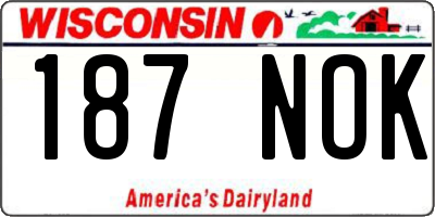 WI license plate 187NOK