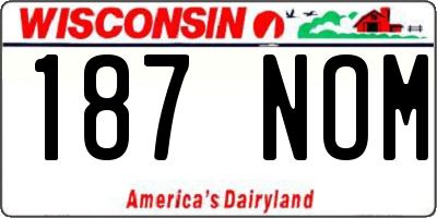 WI license plate 187NOM
