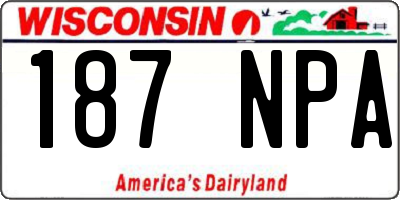 WI license plate 187NPA
