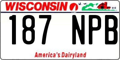 WI license plate 187NPB