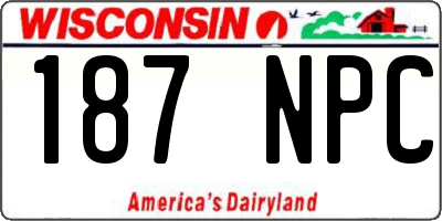 WI license plate 187NPC
