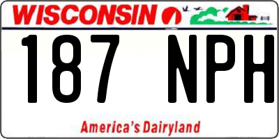 WI license plate 187NPH