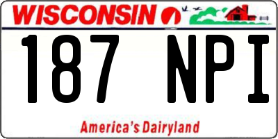 WI license plate 187NPI