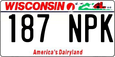 WI license plate 187NPK