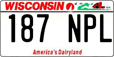 WI license plate 187NPL