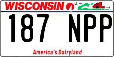 WI license plate 187NPP