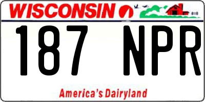 WI license plate 187NPR