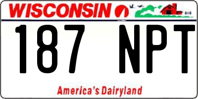 WI license plate 187NPT