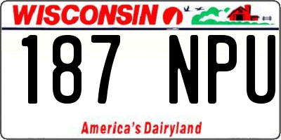 WI license plate 187NPU