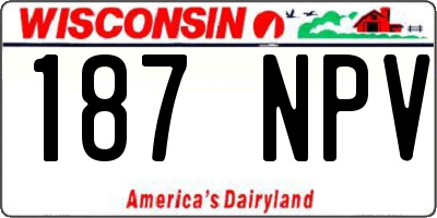 WI license plate 187NPV