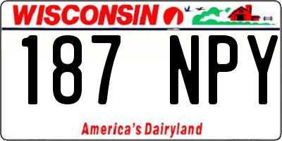 WI license plate 187NPY