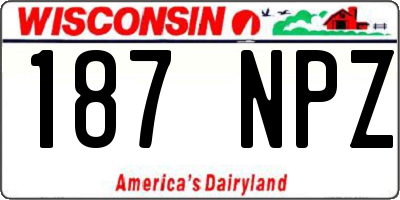 WI license plate 187NPZ