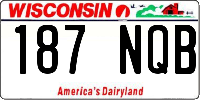 WI license plate 187NQB
