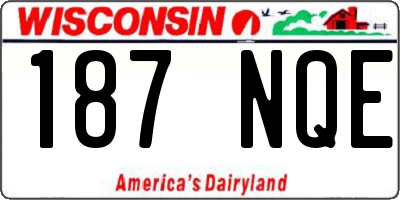 WI license plate 187NQE