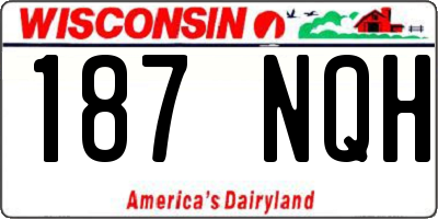 WI license plate 187NQH