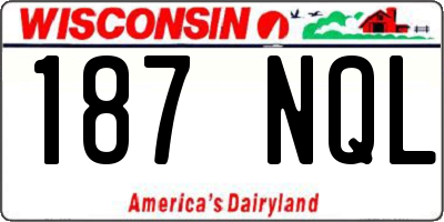 WI license plate 187NQL