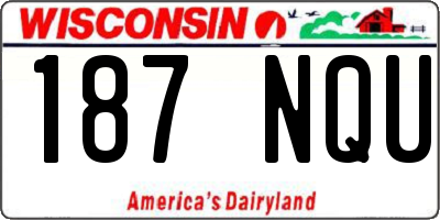 WI license plate 187NQU