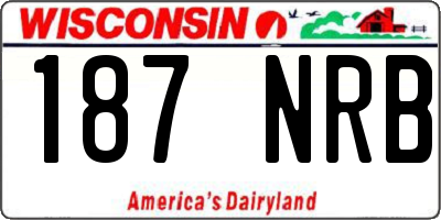 WI license plate 187NRB