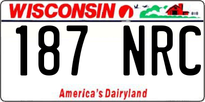 WI license plate 187NRC