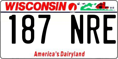 WI license plate 187NRE