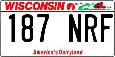 WI license plate 187NRF