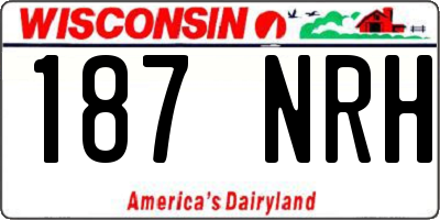 WI license plate 187NRH