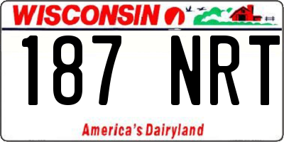 WI license plate 187NRT
