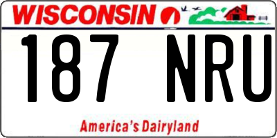WI license plate 187NRU