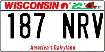 WI license plate 187NRV