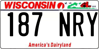 WI license plate 187NRY