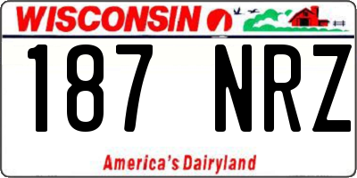 WI license plate 187NRZ