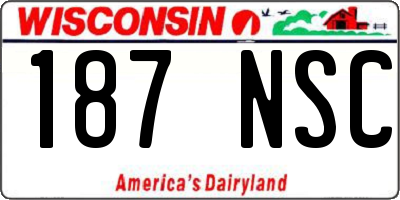 WI license plate 187NSC