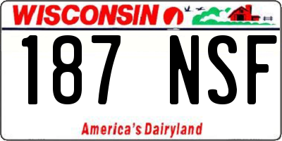 WI license plate 187NSF