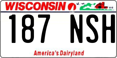 WI license plate 187NSH
