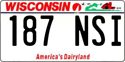 WI license plate 187NSI