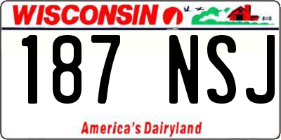 WI license plate 187NSJ