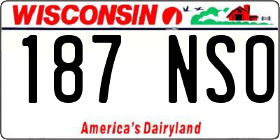 WI license plate 187NSO
