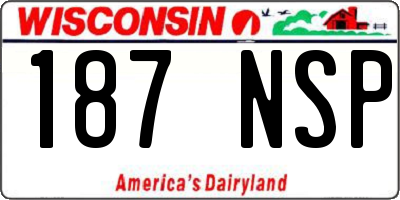WI license plate 187NSP